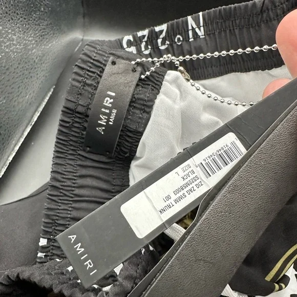 AMIRI Black Zig Zag Made in France Shorts - Picture 7 of 9